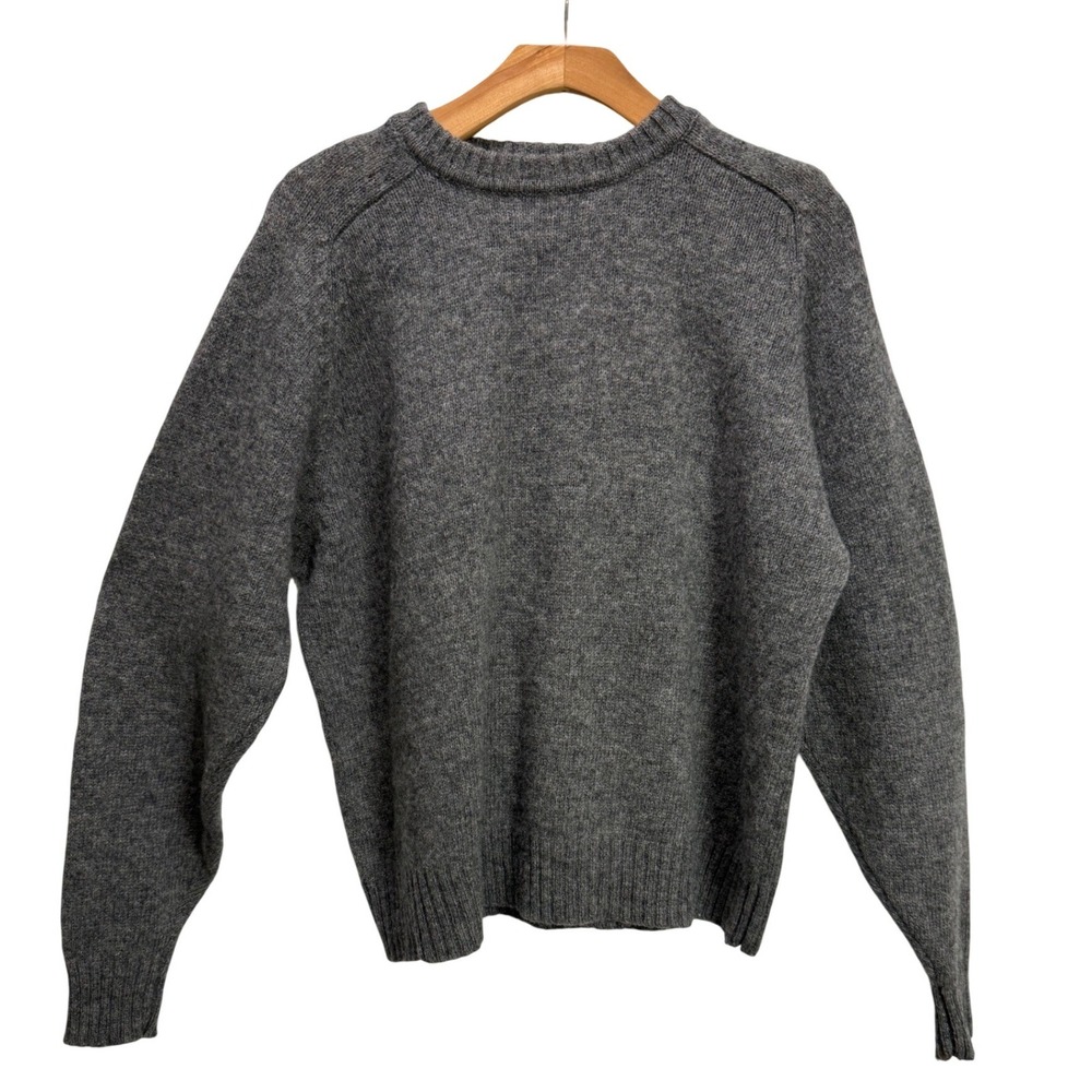 VTG Bowen & Wright Sweater Grey EUC 100% Shetland Wool Crew Neck Classic Work XL
